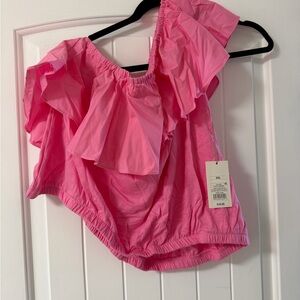 a new day Bright Pink Ruffled Blouse